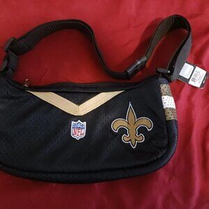 Licenced NFL New Orleans Saints Womans Black and Gold Shoulder Bag with Tag